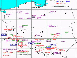 Mapa APRS i wezlow PR