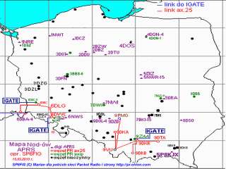 Mapa APRS i wezlow PR